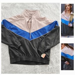 Free People Movement Walk The Line Colorblock Pullover Washed Black Combo